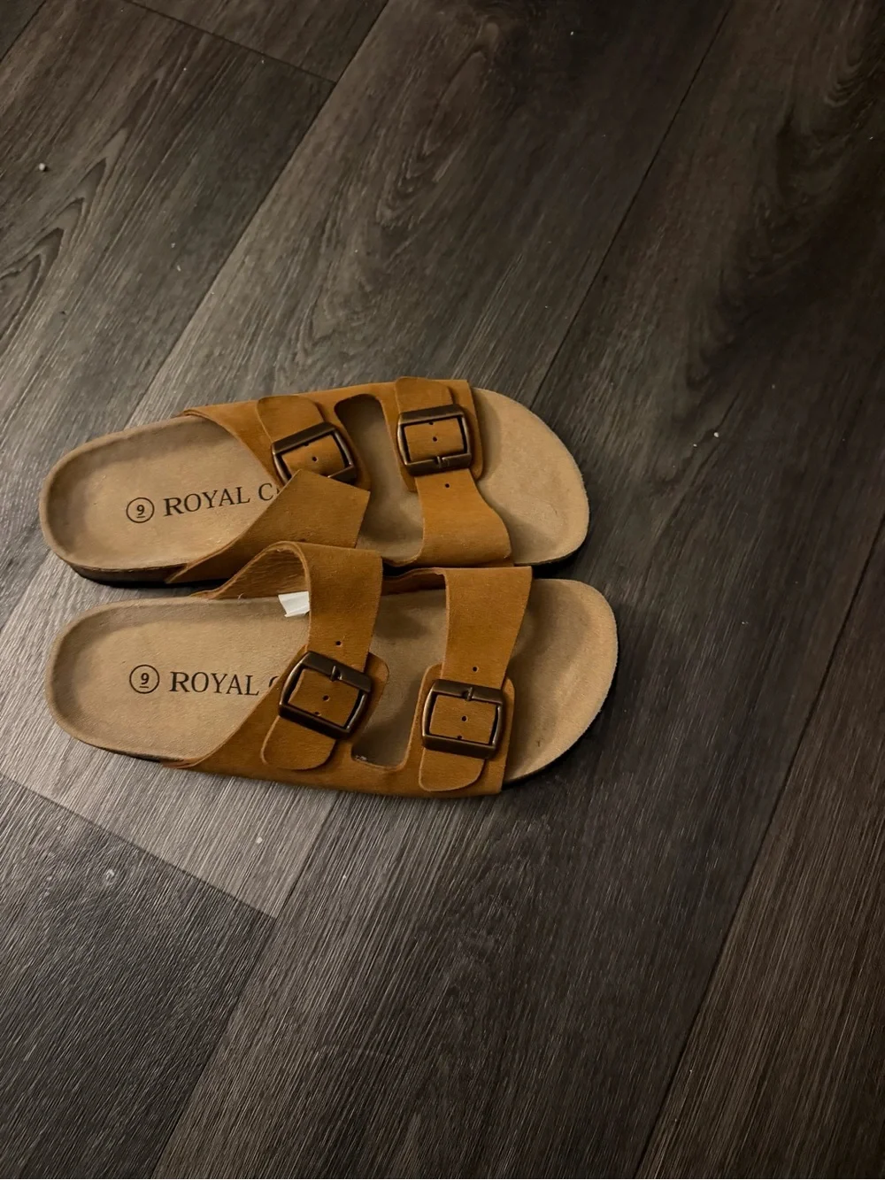 Men's Royal Tan Double-Buckle Slide Sandals